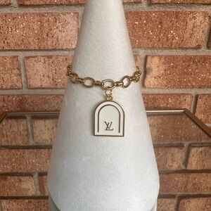 ✨ Elegant Gold Chain Bracelet with Repurposed Designer Charm